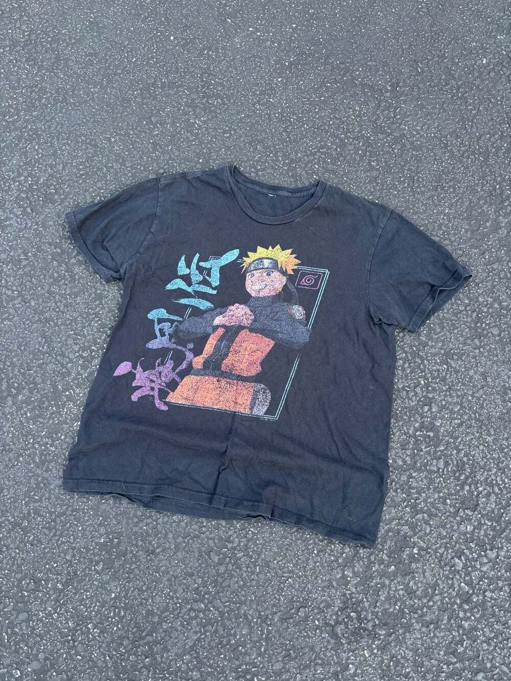 2002 Naruto Uzumaki Anime Graphic Black T-Shirt Women’s Medium